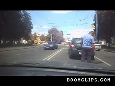 Car Peels Asphalt off the Road in Russia -funny clip