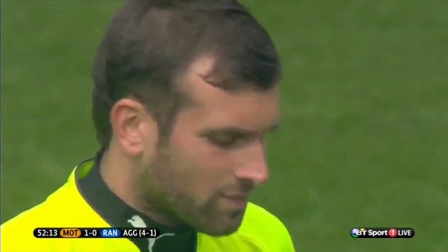 Firework on the pitch after the 1st Goal - Motherwell vs Glasgow Rangers 31.05.2015