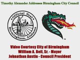 Former UAB Football Player Timothy Alexander Addresses Birmingham City Council