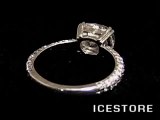 ENGAGEMENT RING CUSHION CUT DIAMOND IN PLATINUM MICRO PAVE