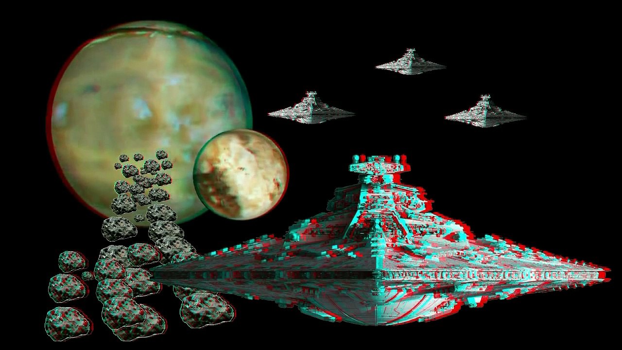 3D VIDEO STAR WARS  red and blue cyan﻿ glasses