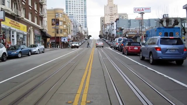 California Street Cable Car Ride Nob Hill San Francisco California