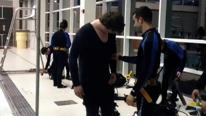 Donning Scuba Gear at the Bottom of Rose-Hulmans' Pool!