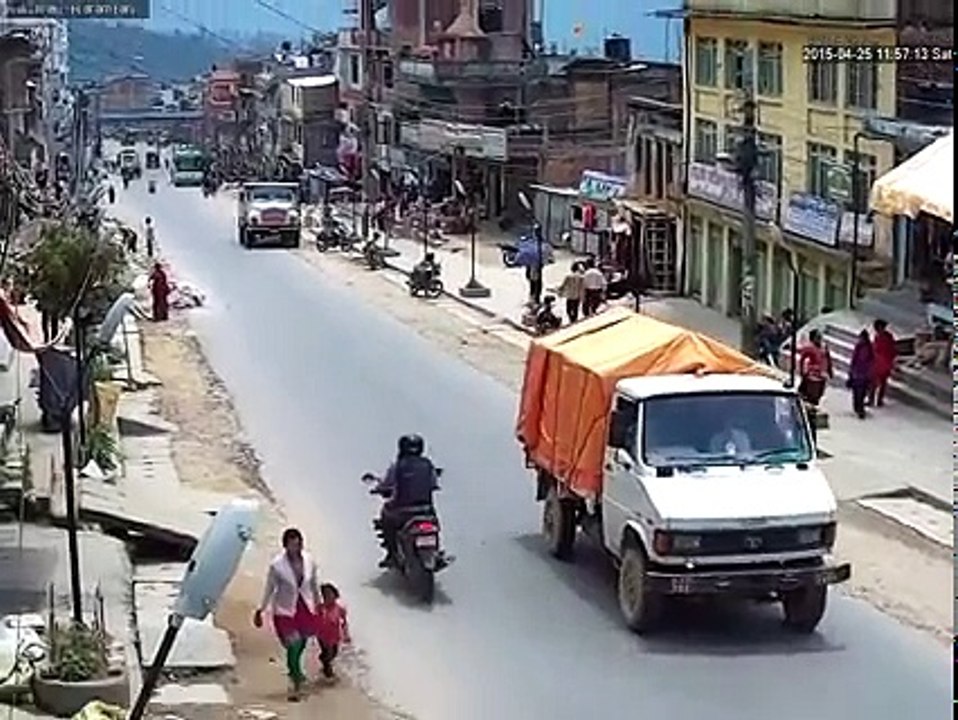 Nepal Earthquake - CCTV Footage, Gorkha. 7.8 magnitude. 25 April 2015