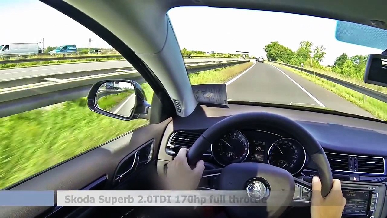 Skoda Superb 2.0 TDI 170 Facelift 2014 Autobahn Acceleration Top Speed