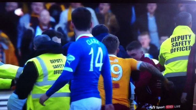 Motherwell vs Rangers fight 2015