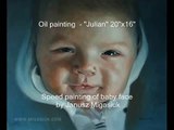 Oil portrait - speed oil painting of baby face