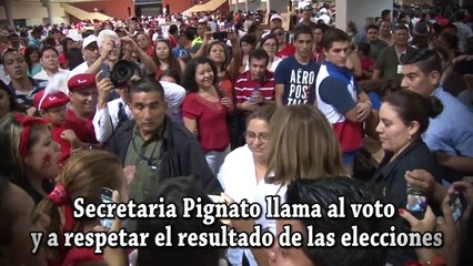 Secretaria Pignato llama al voto y a respetar el resultado de las elecciones