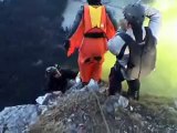 Wingsuit BASE jump from 1500' Cliff