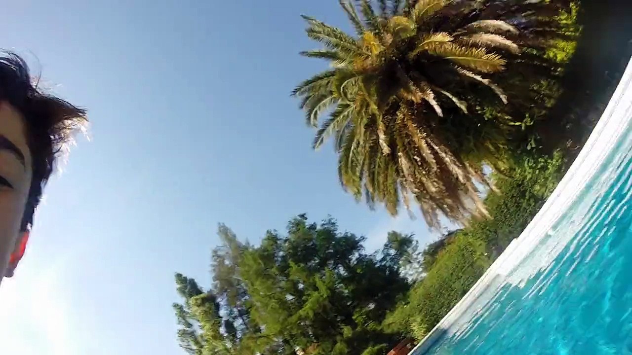 Under the swimming pool