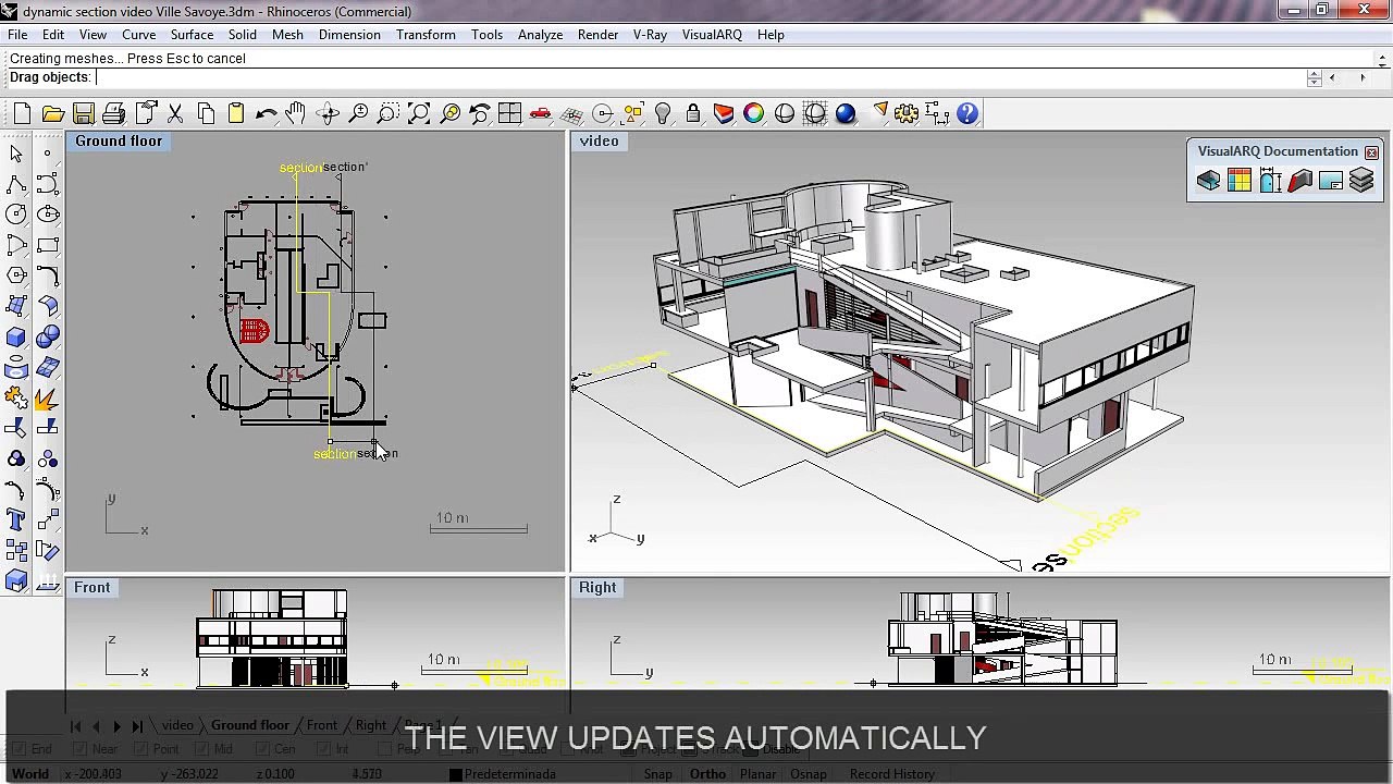 Architectural Dynamic section with VisualARQ and Rhino