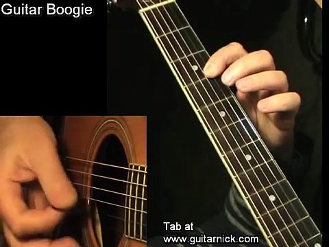 Guitar Boogie, Chuck Berry style - flatpicking + TAB! Acoustic guitar lesson