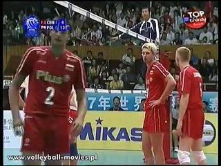 Funny volleyball situation China Poland