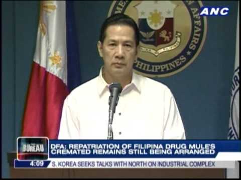 DFA denies ashes of Pinay drug mule repatriated