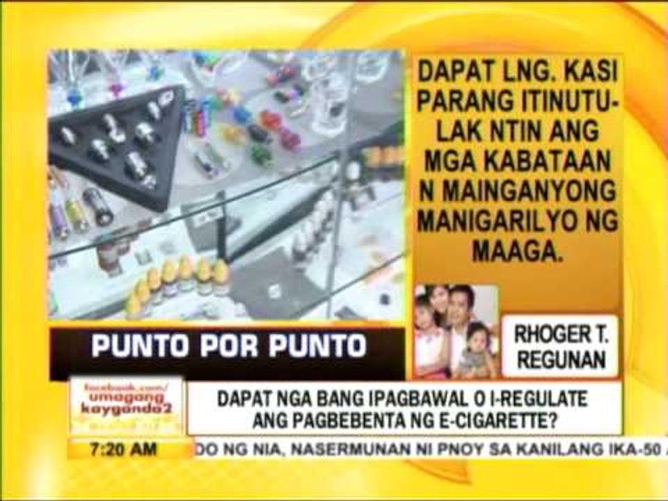 Punto por Punto: E-cigarette dapat bang ipagbawal o i-regulate?
