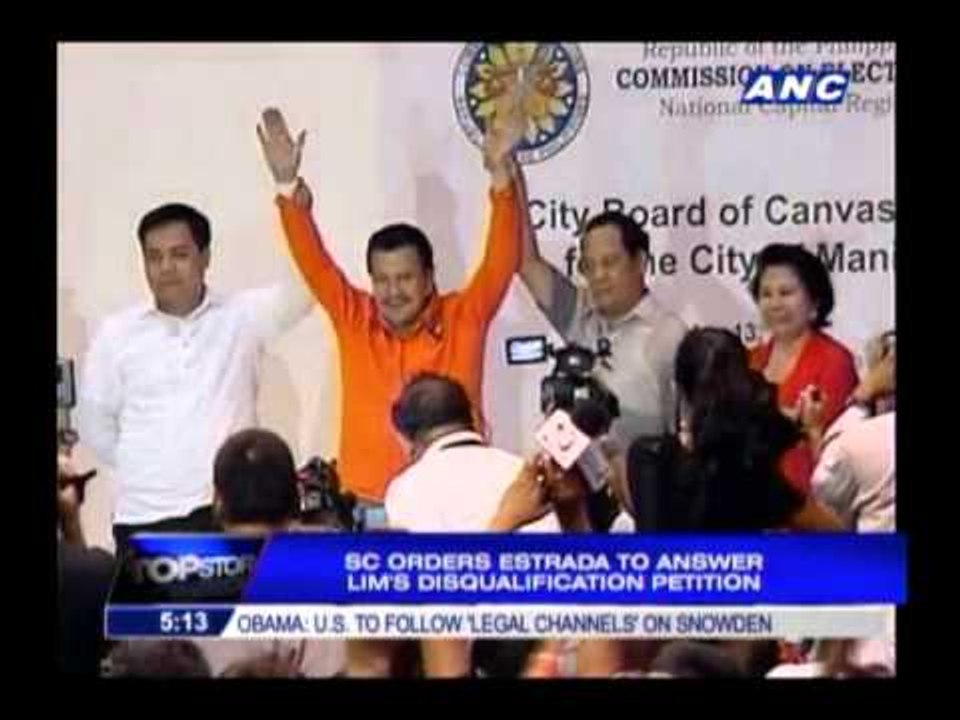 SC orders Erap to answer Lim's disqualification...
