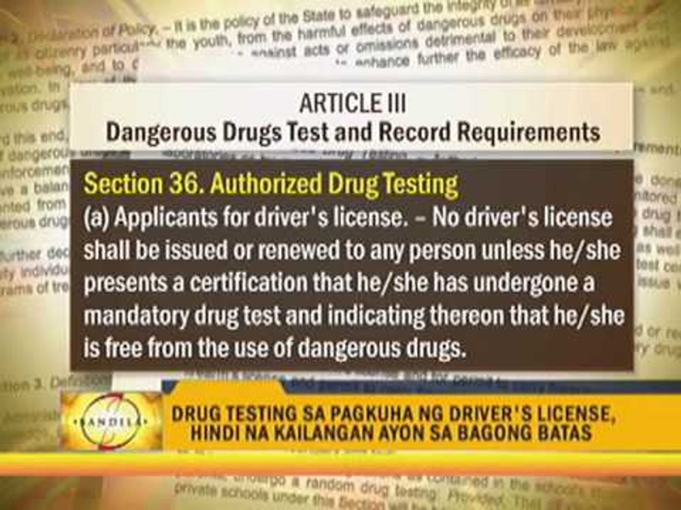 No more drug test for driver's license applicants