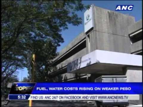 Fuel, water costs rising on weaker peso