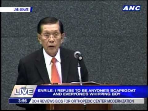 Enrile quits as Senate chief; hits Santiago, Cayetano