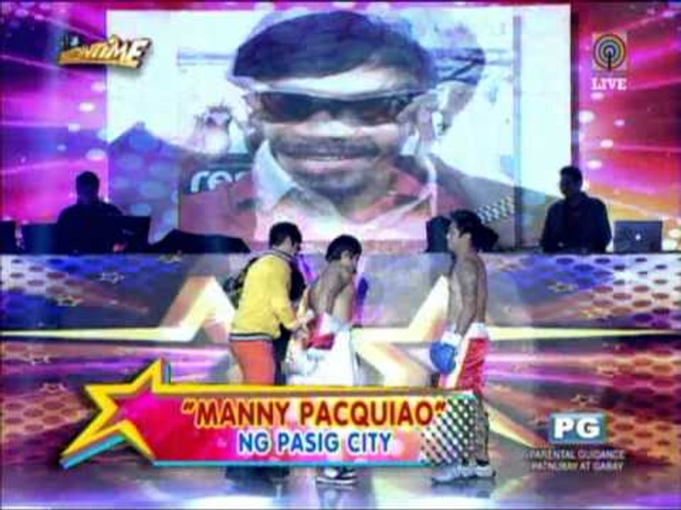 Mommy D does intro for Pacquiao impersonator