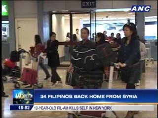 34 Filipinos back home from Syria
