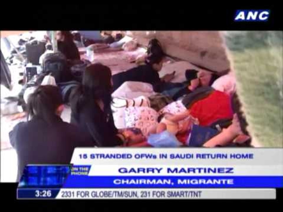 15 stranded OFWs in Saudi return home