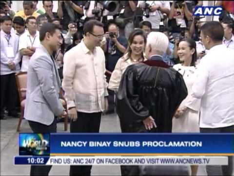Nancy Binay snubs proclamation