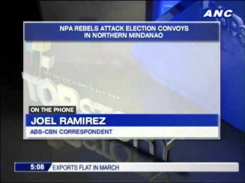 NPA rebels attack poll convoys in Mindanao
