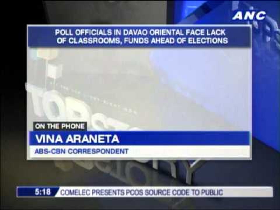 Davao Oriental poll officials face lack of classrooms