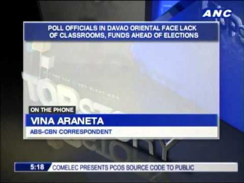 Davao Oriental poll officials face lack of classrooms
