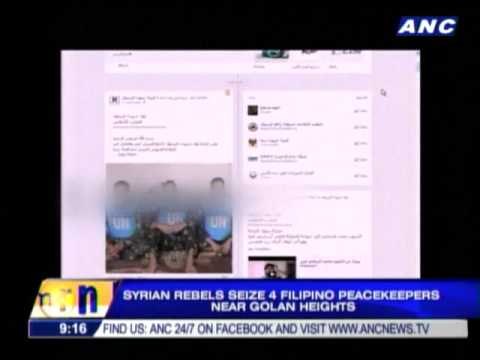 Syrian rebels seize 4 Filipino peacekeepers