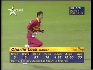 FUNNY  Zimbabwe bowler knocks down the stumps at the nonstrikers end