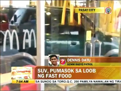 Car rams fast food resto in Pasay