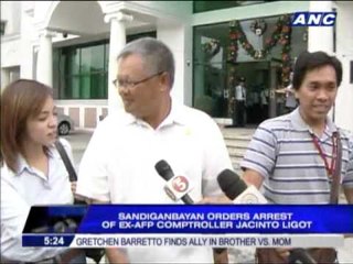 Sandiganbayan orders Ligot's arrest
