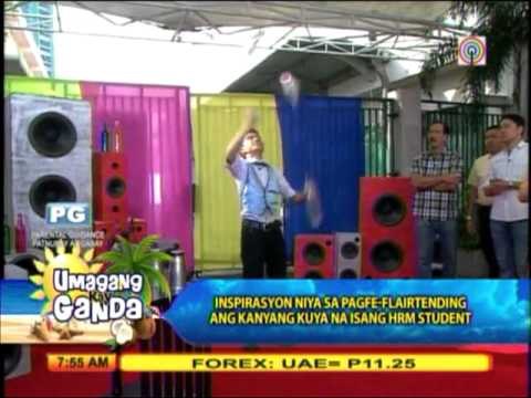 'PGT' hopeful shows off flairtending skills