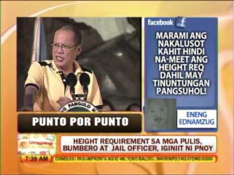 Punto por Punto: Height requirement sa mga pulis, iginiit ni PNoy