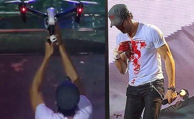 Dron le corta los dedos a Enrique Iglesias Durante Concierto En Tijuana