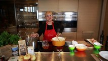 Lidia Bastianich cooking risotto to support the Duomo di Milano