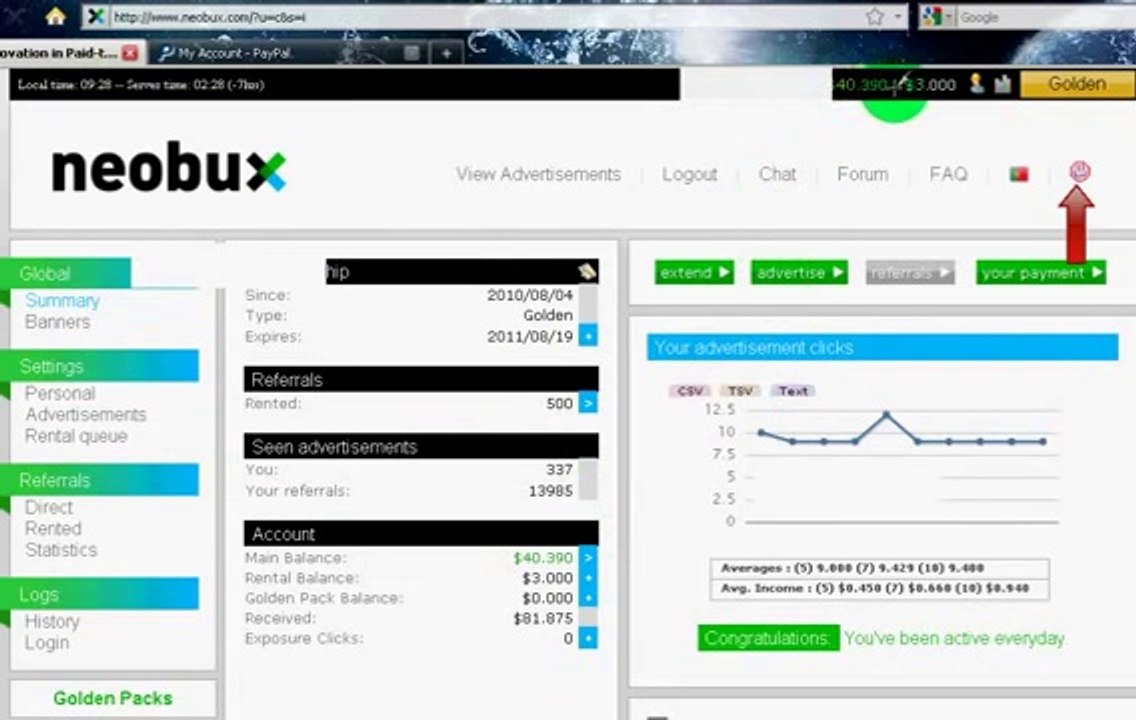 Cash Out Neobux 40 $   Payment Proof