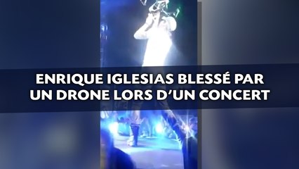 Video herunterladen: Enrique Iglesias blessé par un drone lors d’un concert