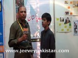 A Young Pakistani Boy Imran Khan in LDFA Exhibition 2015 in Expo Karachi talked with Naveed Farooqi of Jeevey Pakistan.