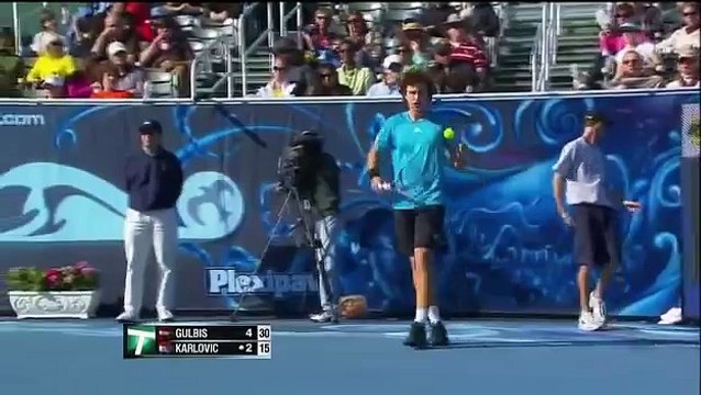 Ernests Gulbis vs Ivo Karlovic Delray Beach 2010 final, end of the first set