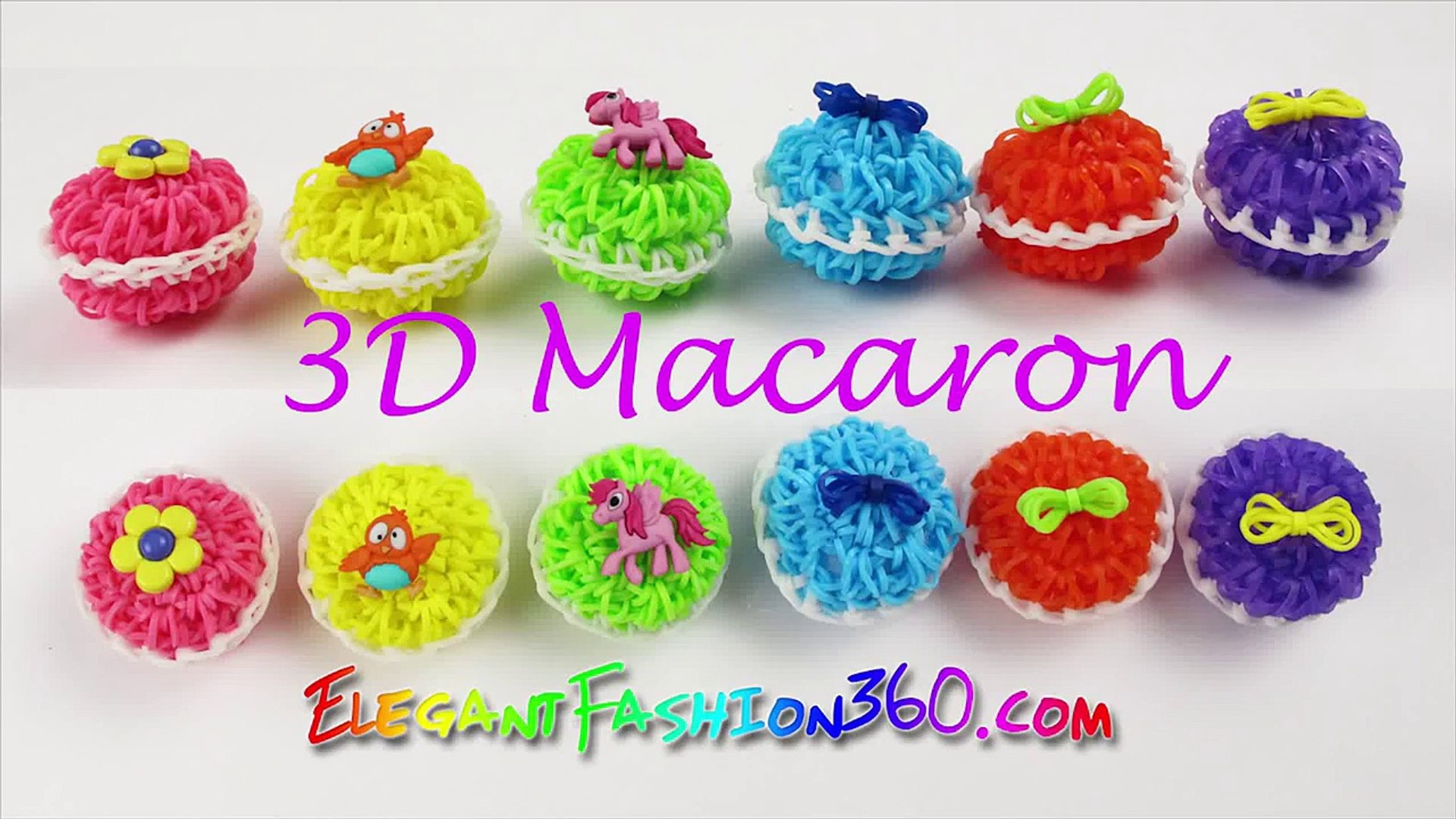 Rainbow Loom Macaron 3D (Loomless) Charms - How to Loom Bands Tutorial -  video Dailymotion