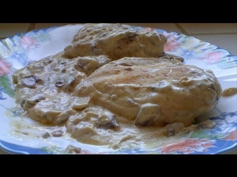 Peito de frango com creme de cogumelos (receita fácil é rapida) HD
