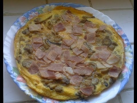 omelette aux champignons et jambon (recette rapide et facile) HD