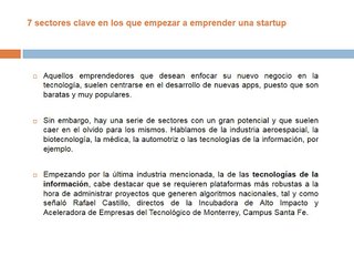 7 sectores clave en los que empezar a emprender una startup