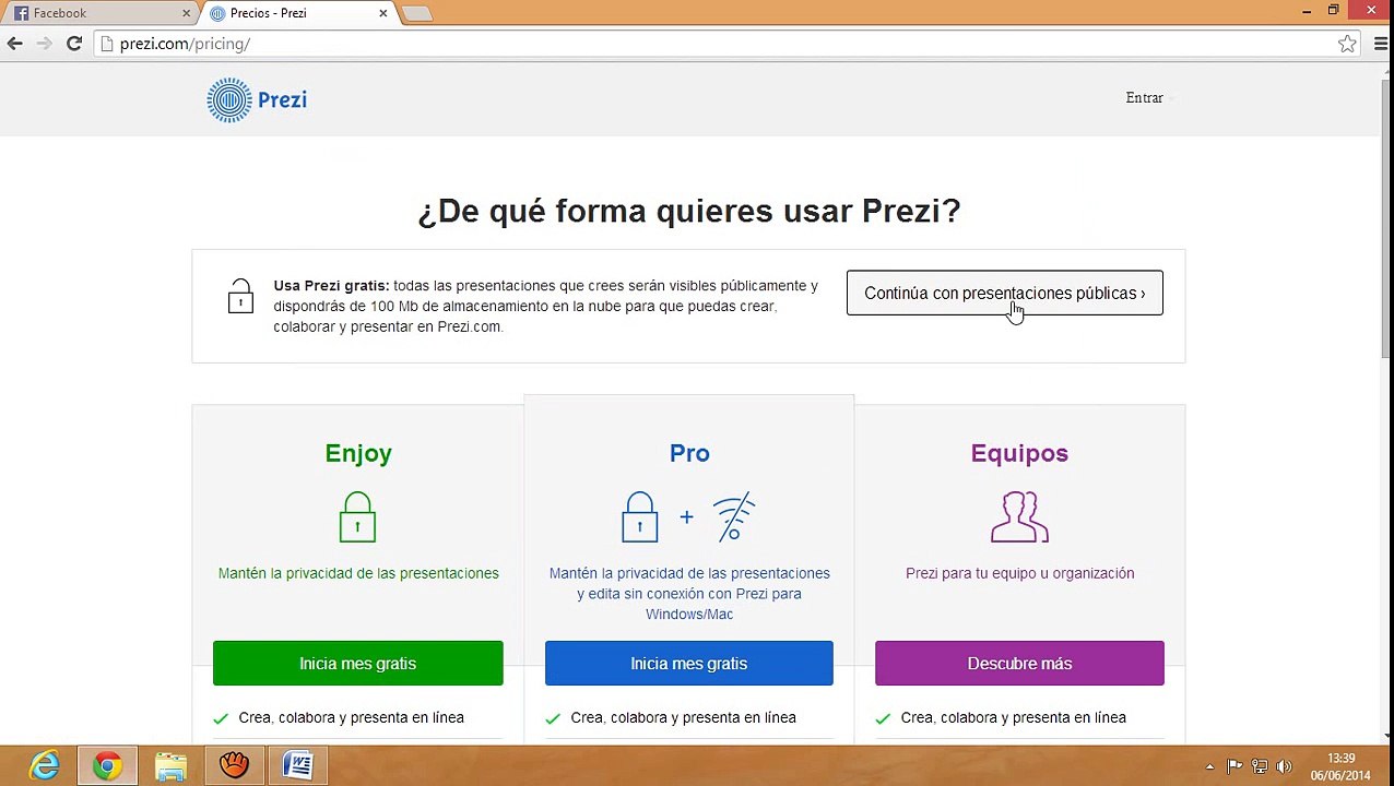 Como crear una cuenta gratis en prezi