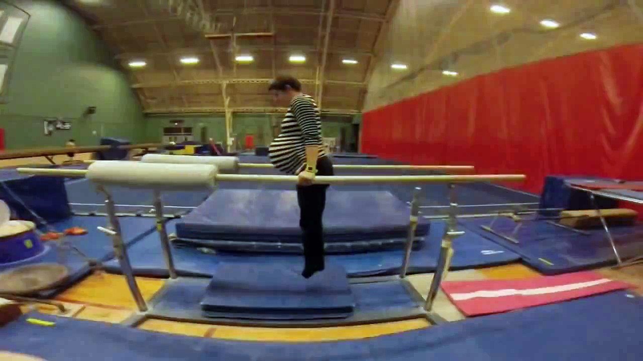 A pregnant woman does gymnastics to 9 months pregnant