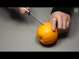 diy candle out of an orange