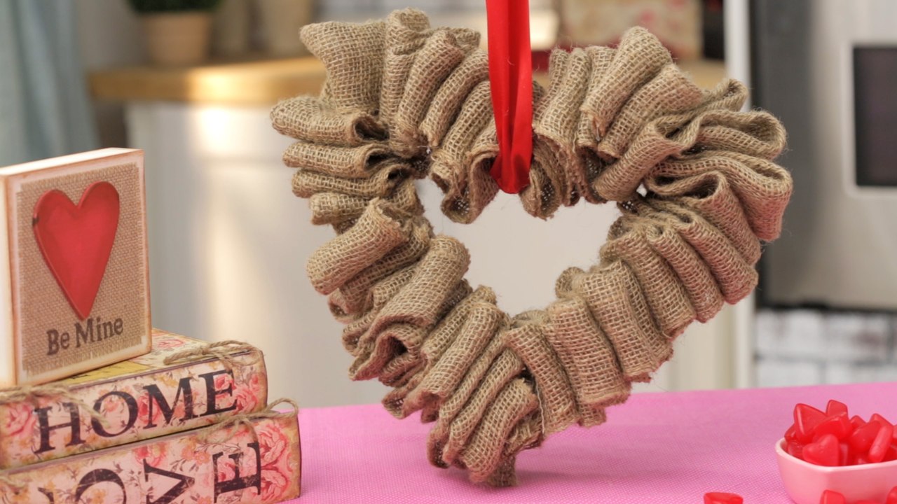 Burlap Heart Wreath